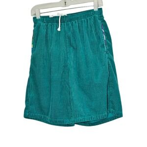 Jams World Surf Line Corduroy Shorts Elastic Waist Casual 90s Reto Teal Pocket M